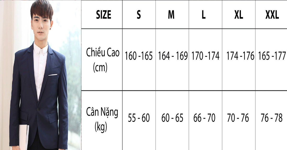 bảng đo áo blazer